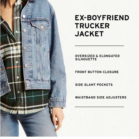 Levi's Ex-Boyfriend Trucker Denim Jacket -
Concrete Indigo Excellent condition S - Picture 11 of 13